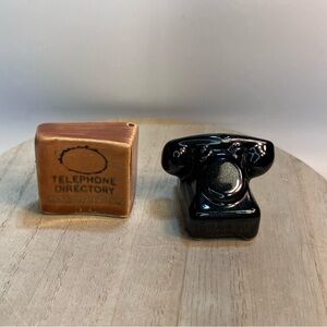 Vintage Phone and Phone Book Ceramic Salt and Pepper Shakers